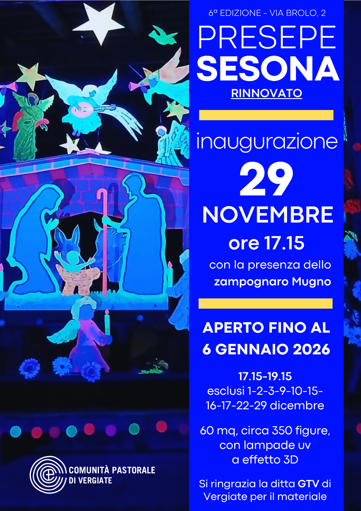 Locandina presepe di Sesona 2025-2026